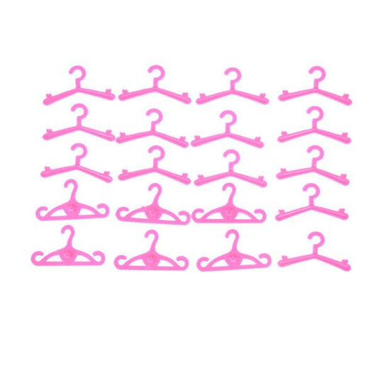 20 pcs/lot Pink Hangers Dress Clothes Accessories For Barbie Doll 0.