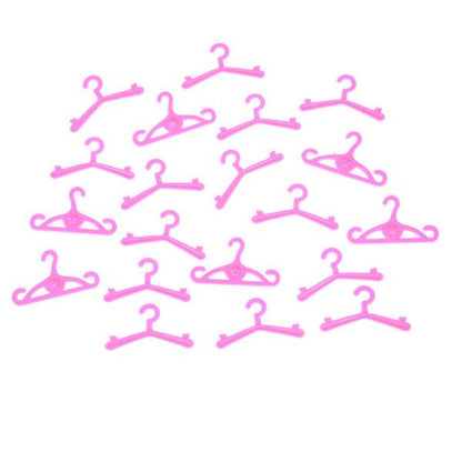 20 pcs/lot Pink Hangers Dress Clothes Accessories For Barbie Doll 0.