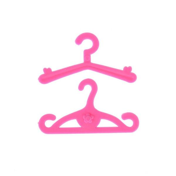 20 pcs/lot Pink Hangers Dress Clothes Accessories For Barbie Doll 0.