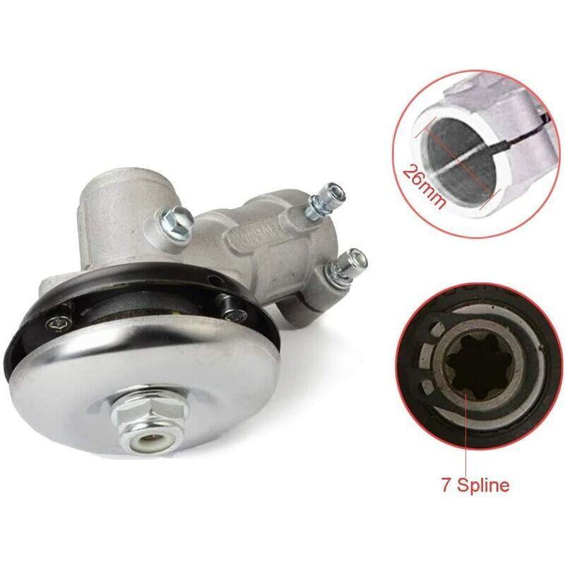 26mm/28mm Brushcutter Gearbox, Universal Brushcutter Gearbox for Grass Trimmer/Chainsaw (26mm, 7 Tooth Round).