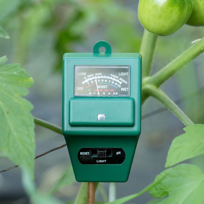 3-in-1 Soil pH Moisture Meter Test Kit for Flowers Grass Plant Garden Lawn with Probe