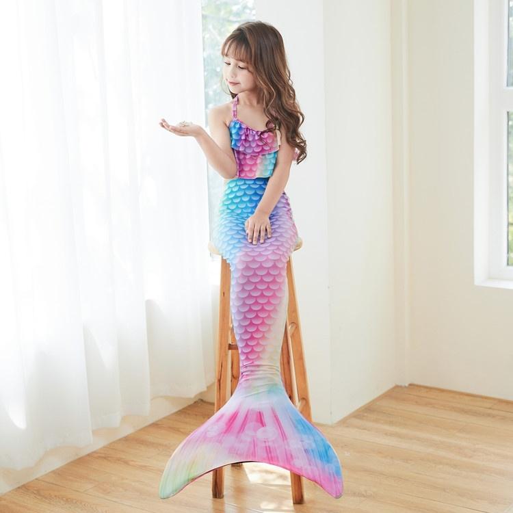 Mermaid Swimsuit Monofin Fins Kids L (7-9 Years) Package A 3 pcs