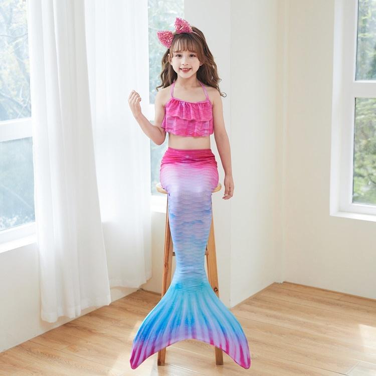 Mermaid Swimsuit Monofin Fins Kids L (7-9 Years) Package A 3 pcs