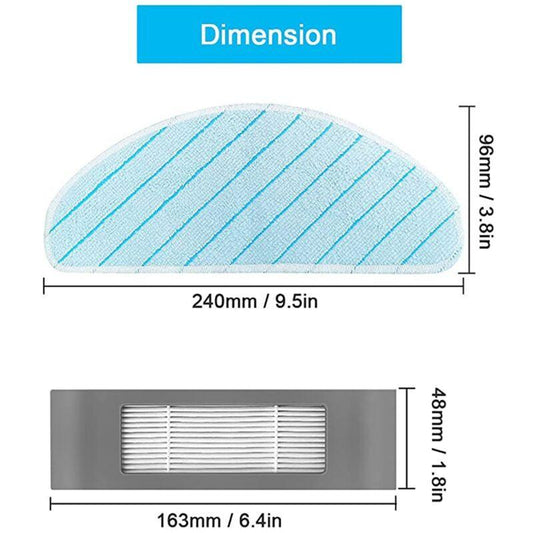 Deebot T9+ Max Robot Vacuum Cleaner Accessories Replacement Kit.
