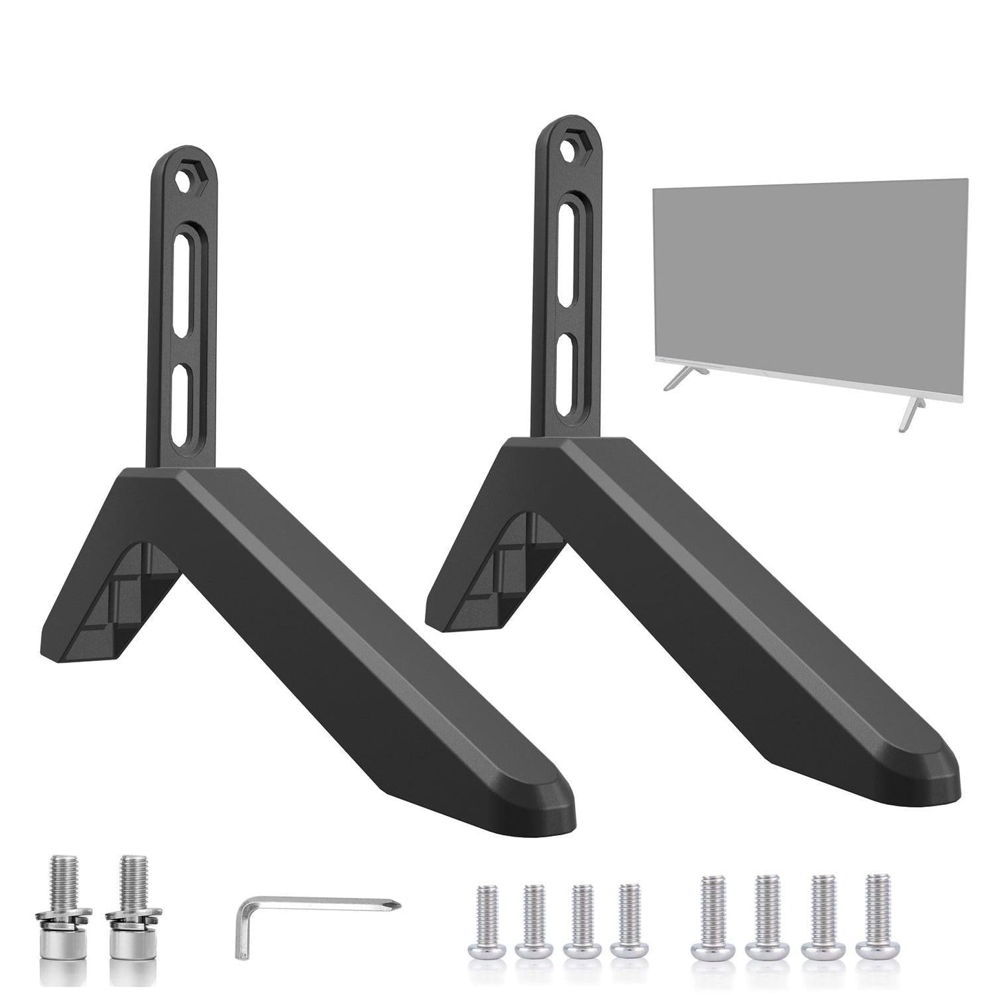Universal TV Stand with Screws Easy Installation Tabletop Stand for TVs Compatible withSamsung LG TCL Vizio Hisense.