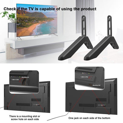 Universal TV Stand with Screws Easy Installation Tabletop Stand for TVs Compatible withSamsung LG TCL Vizio Hisense.