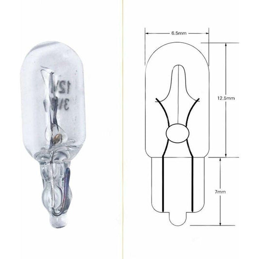 T6.5 Car Dashboard Bulb 10pcs, 3W 12V Indicator Light Compatible with Car Side Lights Accessories.