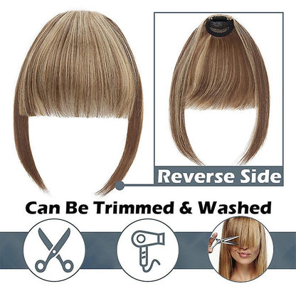 Clip In Hair Bangs Extensions 28cm Medium Brown French Stylish Hair Pieces