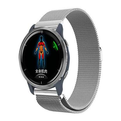Garmin Venu 2 2S SQ Compatible Milanese Magnetic Stainless Steel Bracelet Silver