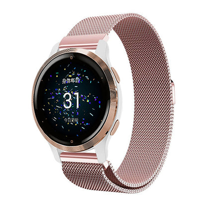 Garmin Venu 2 2S SQ Compatible Milanese Magnetic Stainless Steel Bracelet Silver