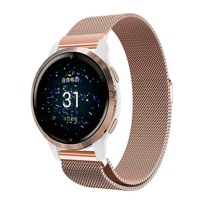 Garmin Venu 2 2S SQ Compatible Milanese Magnetic Stainless Steel Bracelet Silver