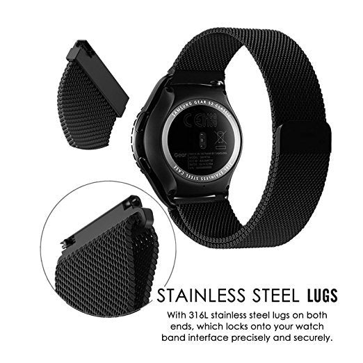 Garmin Venu 2 2S SQ Compatible Milanese Magnetic Stainless Steel Bracelet Silver