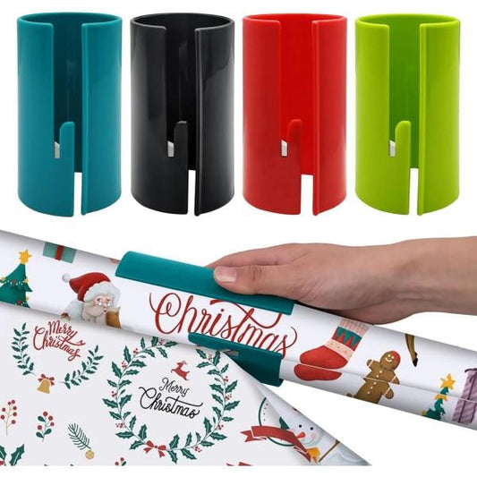 4-pack Sliding Wrapping Paper Cutters - Portable Gift Wrapping Paper Roll Cutter for Christmas and Birthday Wrapping.
