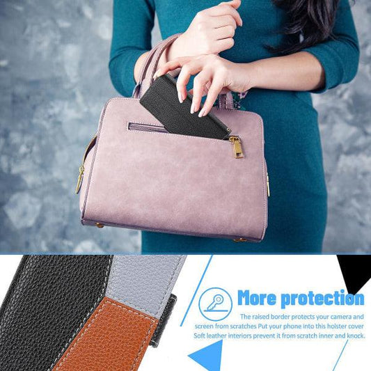 Compatible with Samsung Galaxy A22 4G Case Magnetic Black Three-color Stitching Samsung.