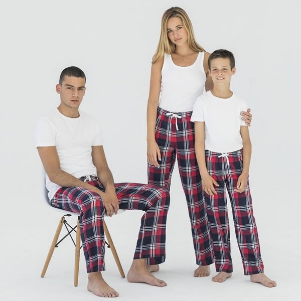 Kids Tartan Lounge Pants Navy Green Checks Size 9-10 Years