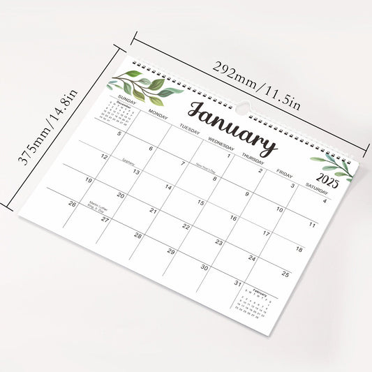 2025 Calendar - 14.5 x 11.4 inch 2025 Wall Calendar in Progress