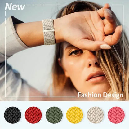 Braided Solo Loop Compatible with Apple Watch Ultra 49mm 45mm 44mm 42mm 41mm 40mm 38mm for Series 9 8 7 6 5 4 3 SE SummerU Bracelet