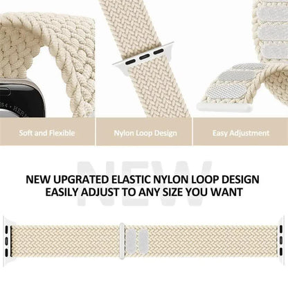 Braided Solo Loop Compatible with Apple Watch Ultra 49mm 45mm 44mm 42mm 41mm 40mm 38mm for Series 9 8 7 6 5 4 3 SE SummerU Bracelet