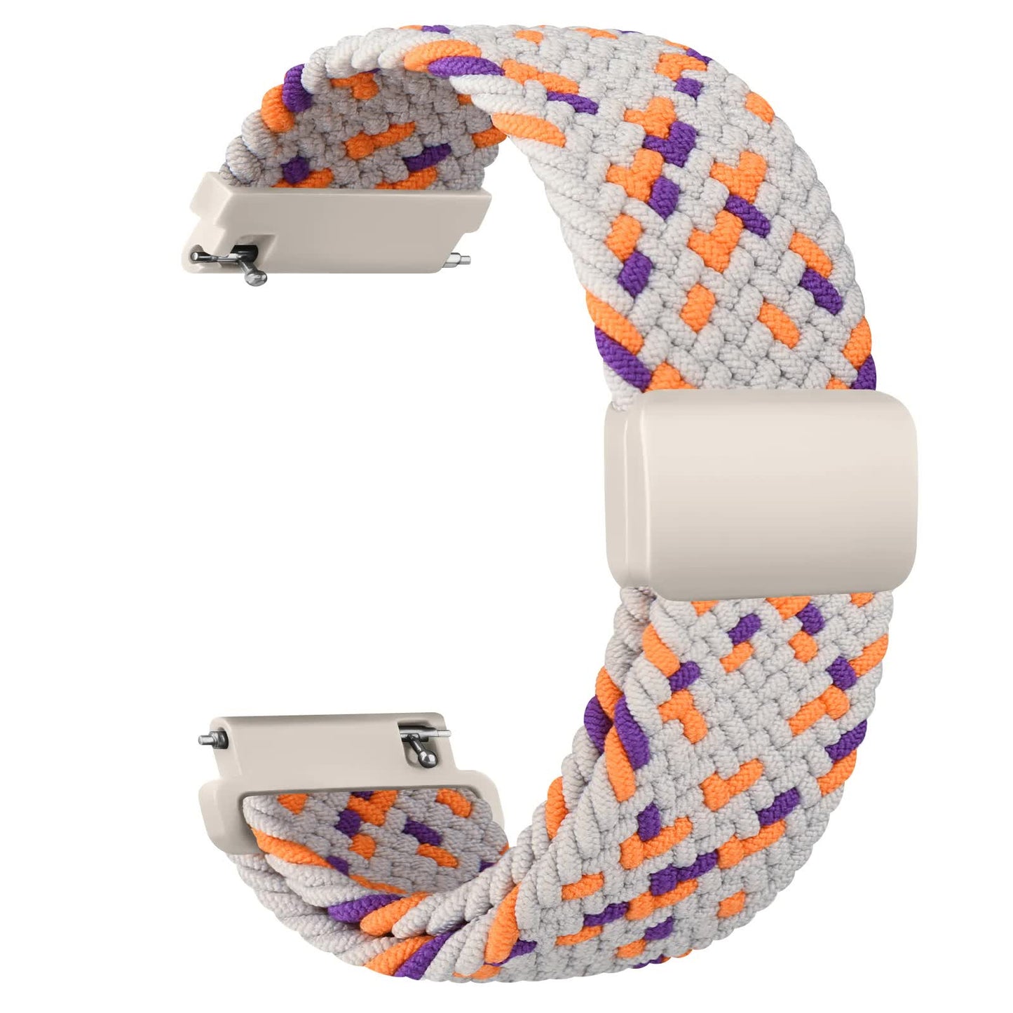 20mm Braided Sololoop for Garmin Vivoactive 5/3/3 Music Band Wristband for Garmin VivoMove3/Trend/Sport Venu SQ/SQ2/2plus Strap Rainbow Rainbow 20mm