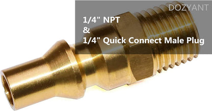 12 FT RV Propane Quick Connect Hose, RV Quick Connect Propane Hose, Quick Disconnect Propane Hose Extension - 1/4 Inch Safety Shutoff Valve & Male Full Flow Plug for LP Gas Low Pressure System.