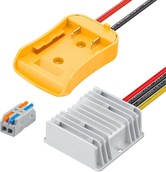 20V to 12V Step-Down Converter for Dewalt Battery, DC Power Adapter, Voltage Reducer Transformer 180W Buck Converter Regulator for Golf Cart RC Car Truck Light & DIY.