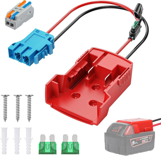 Power Wheel Adapter for Milwaukee M18 Battery, Peg-Perego Milwaukee Battery Adapter with Original Wire Harness Connector, DC Power Adapter Conversion for Peg-Perego Children's Riding Toys.