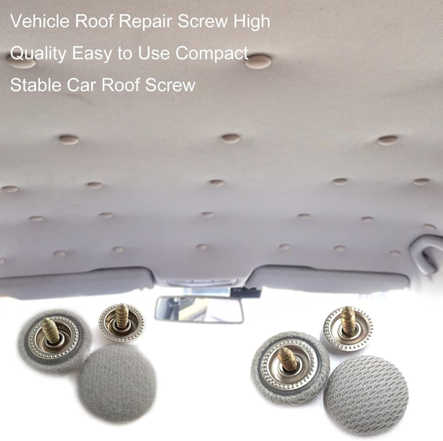 20Pcs Car Roof Repair Screw, Automotive Clips Auto Roof Snap Pins Retainer Practical Easy to Use Nylon Stable Car Roof Headliner Repair Kit Smooth Side.