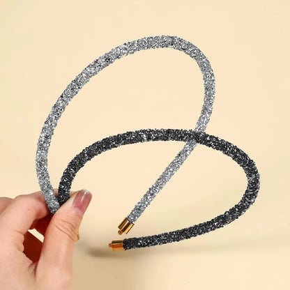2Pcs Rhinestone Headband, Sparkly Crystal Headband for Women Girls Glitter Diamond Headbands Bling Hair Styling Accessories for Wedding Birthday Party (Black and White)