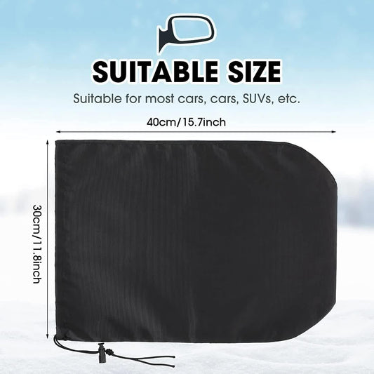 6 Pieces Waterproof Side Mirror Covers Auto Rearview Protection Cover Exterior Rear View Accessories Car Mirror Accessories with Drawstrings for Car Vehicle Winter.