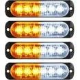 LED Amber Strobe Lights Vehicle Emergency Strobe Lights for Trucks LED Flashing Car Lights Windshield Lights Bars Hazard Shiny Mount Lights with Pads Screws for off Road Car(4 Pieces).