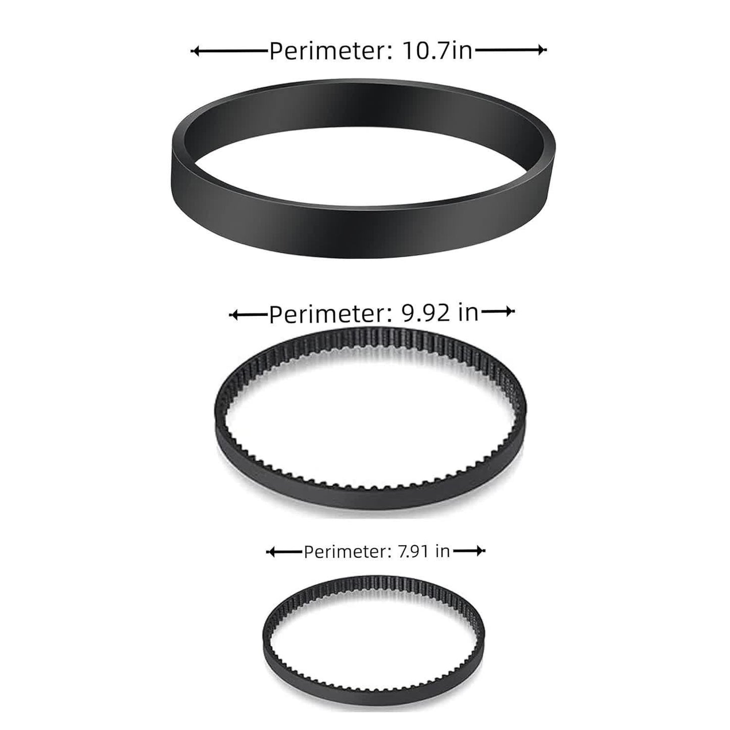 Replacement Belt Suitable for Bissell ProHeat 2X Revolution Pet Pro Carpet Cleaner 1986, 1964, 2007, 2007P Series, Replace Parts 1611129, 1611130 & 1606428(3 Different Types of Belts).