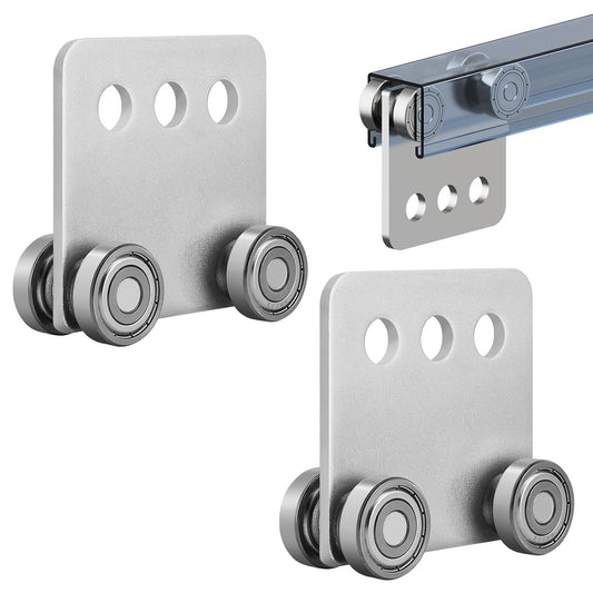 2Pcs 4 Wheel Trolley Assembly Rollers Four Bearing Trolley Assembly for 1-5/8" Wide and All 1-5/8" or Taller Strut Channel.