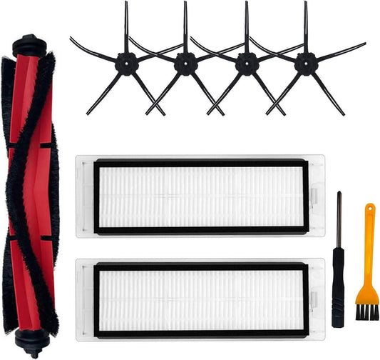 Replacement Parts for Roborock Q5 Q5+ Vacuum Cleaner Accessories, 1 Main Brush, 4 Side Brushes, 2 Filters, 1 Cleaning Brush.