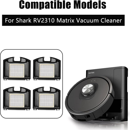 4 Pack HEPA Filters for Shark RV2310 Matrix Robot Vacuum Cleaner, Washable Filter Replacement Accessories.