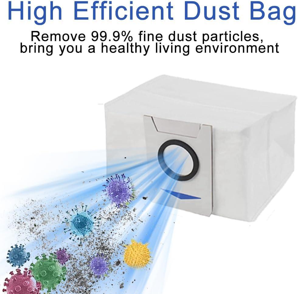 Dust Bags Spare Part for Ecovacs Deebot X1 X1 Plus T10 T10 Plus Robot Vacuum Cleaner Replacement Dust Garbage Bag Accessories (6 Pcs).