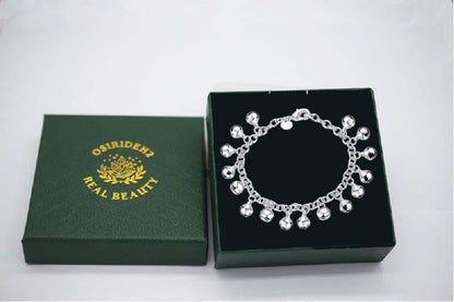 OSIRIDEH2 Bell Bracelet 925 Sterling Silver Bells Sounds Bead Chain Bracelet for Women Wedding Engagement Party Jewelry Jingling Bracelets bracelet