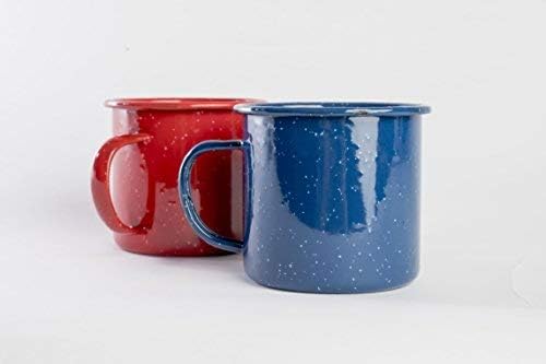 Enamel Mug - Outdoor Camping Mugs - Ideal For Early Morning Coffee Or Cold Beverages- Coffee Mug- 16 Oz (Navy) Blue  Blue