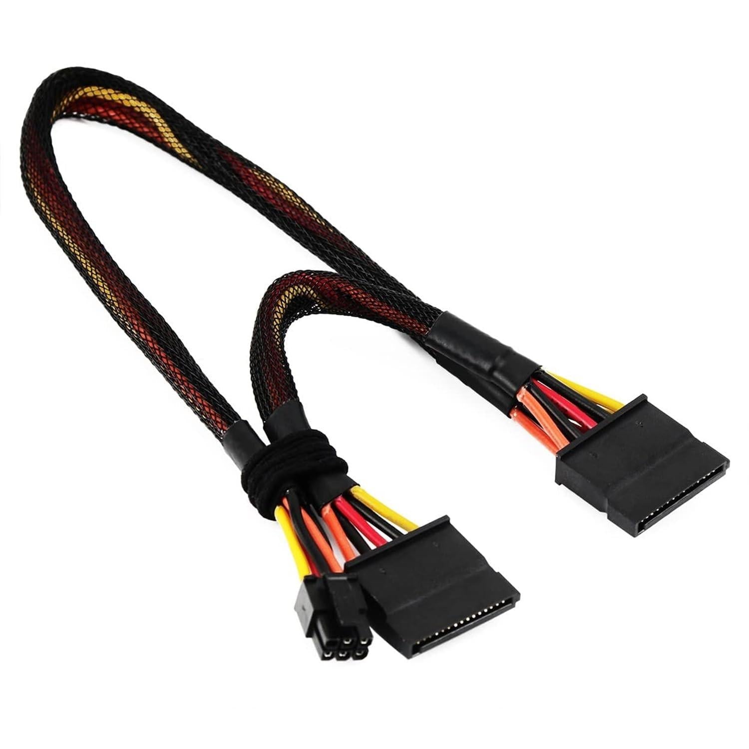 SATA 15 Pin x2 to Mini 6 Pin ATX Cord Compatible with Dell Inspiron 3653 3650 HDD SATA Power Cable 12inch/30cm.