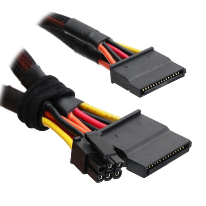 SATA 15 Pin x2 to Mini 6 Pin ATX Cord Compatible with Dell Inspiron 3653 3650 HDD SATA Power Cable 12inch/30cm.