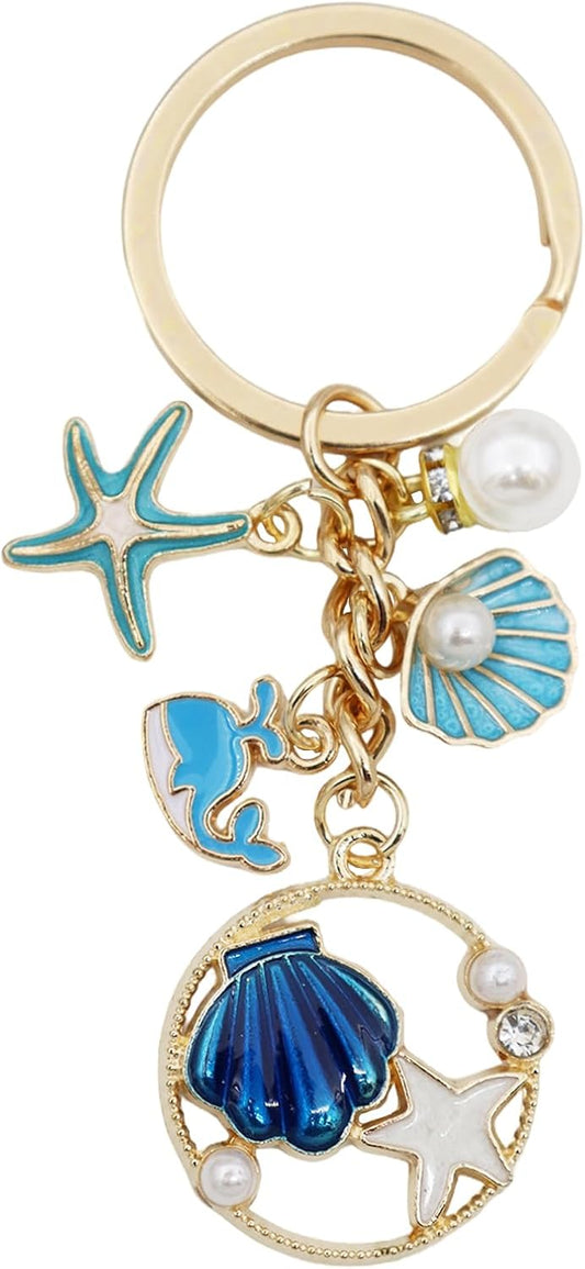 Ocean Keychain Adorable Sea Animal Charms Perfect for Beach Lovers, Travel Enthusiast Ideal for Backpacks.