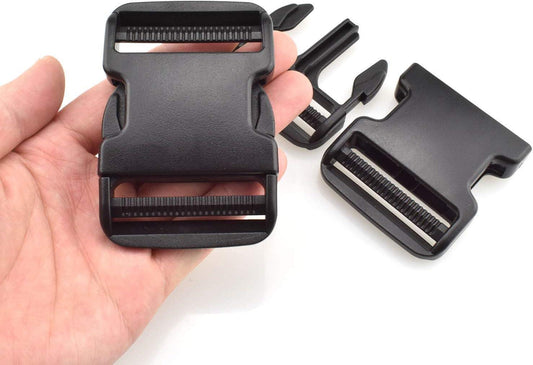 SGH Pro Extra Thick Military Grade Dual Adjustable Quick Side Release Buckles 2' Wide 4 Pack Clips Snaps No Sewing Heavy Duty Replacement for Webbing Boat Cover Backpack Fanny Pack.
