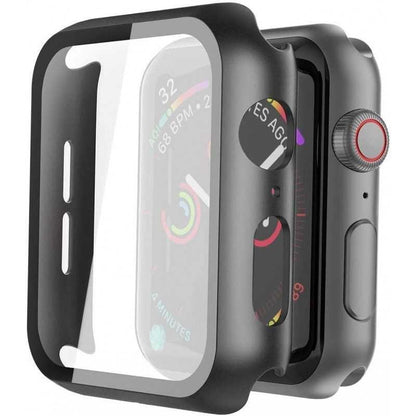 Compatible with Apple Watch 40mm Shockproof Case and 9H Tempered Glass 2-Pack Rose Gold.