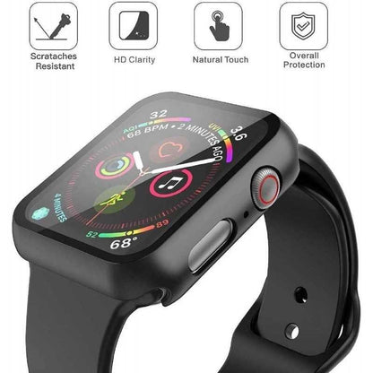 Compatible with Apple Watch 40mm Shockproof Case and 9H Tempered Glass 2-Pack Rose Gold.