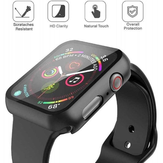 Compatible with Apple Watch 40mm Shockproof Case and 9H Tempered Glass 2-Pack Rose Gold.