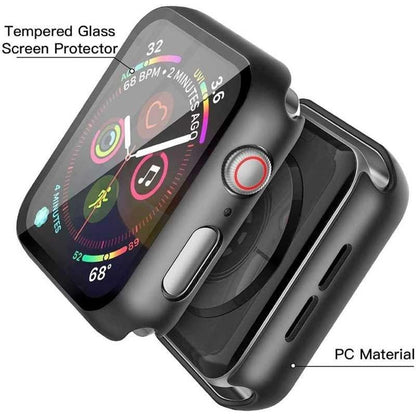 Compatible with Apple Watch 40mm Shockproof Case and 9H Tempered Glass 2-Pack Rose Gold.
