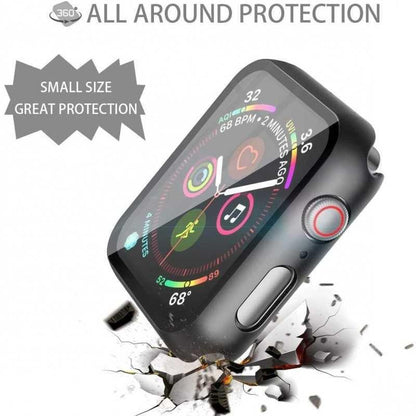 Compatible with Apple Watch 40mm Shockproof Case and 9H Tempered Glass 2-Pack Rose Gold.