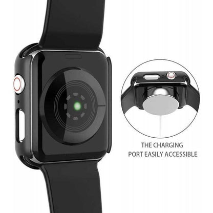 Compatible with Apple Watch 40mm Shockproof Case and 9H Tempered Glass 2-Pack Rose Gold.