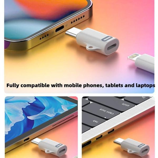 Compatible with iPhone, Lightning to USB-C adapter compatible with e.g. iPhone 15 White.