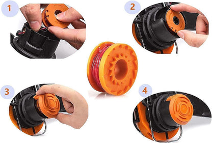 12-pack Trimmer Line for Worx 20V Trimmers, Durable Replacement Spool for Pool Cover and Edge Trimmers, Improved Cutting Speed.