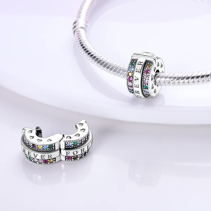 925 Sterling Silver Clip Charms Safety Chain Charm Silicone Stopper Bead Fit Jewelry Making For Bracelet T Diy PTC512.